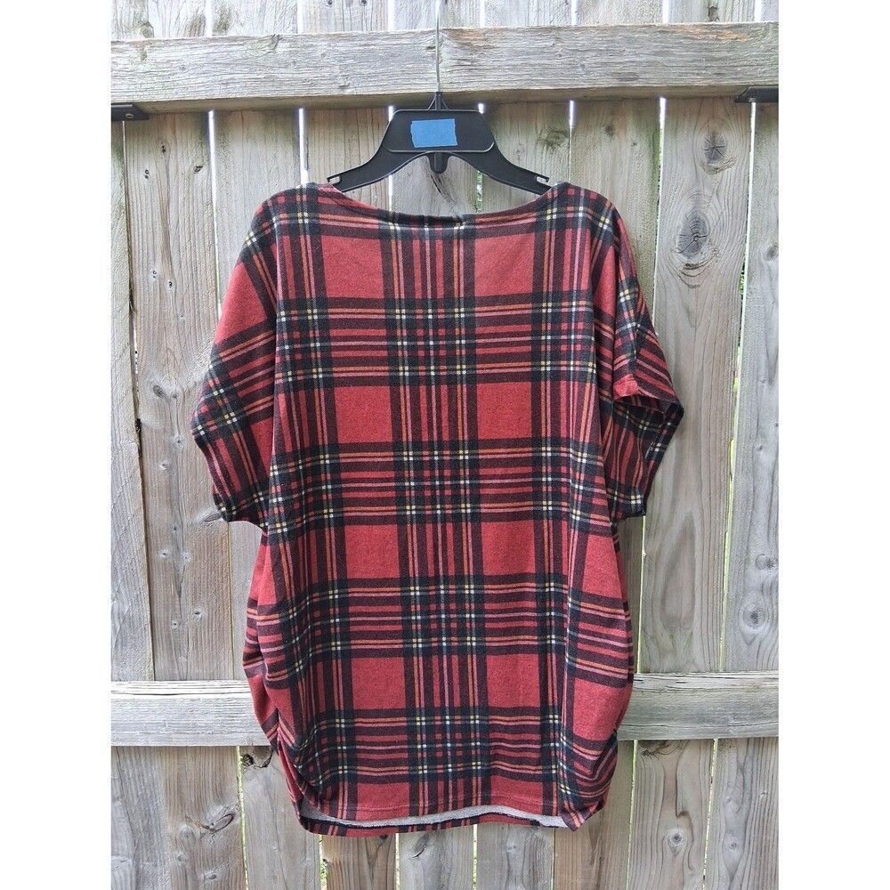 008 Women's Top 18/20W by Cato Red Plaid Huge Cross - Picture 5 of 5
